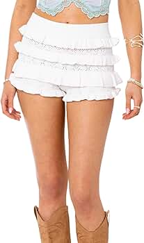muguet ミュゲ frill knit short pants ivory muguet ミュゲ frill knit short pants ivory BOTTOMS